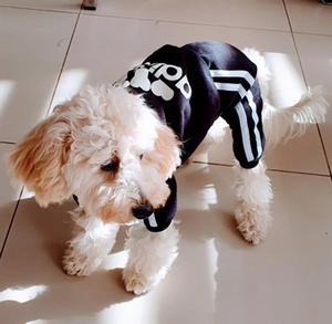 Adidog Button Up Fleece Jumpsuit/Dog Clothing Hoodie