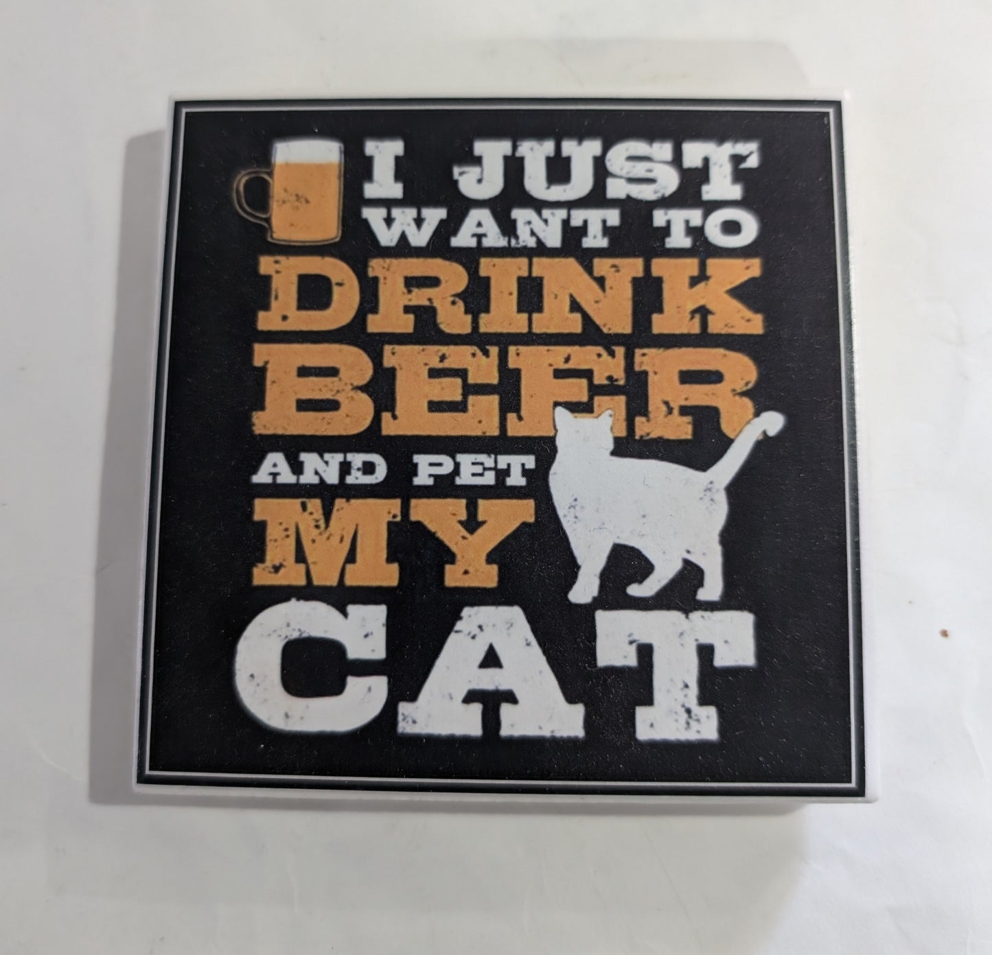 Dog Coaster Magnet Cats are like Potato Chips /Cat Hair Is My Glitter