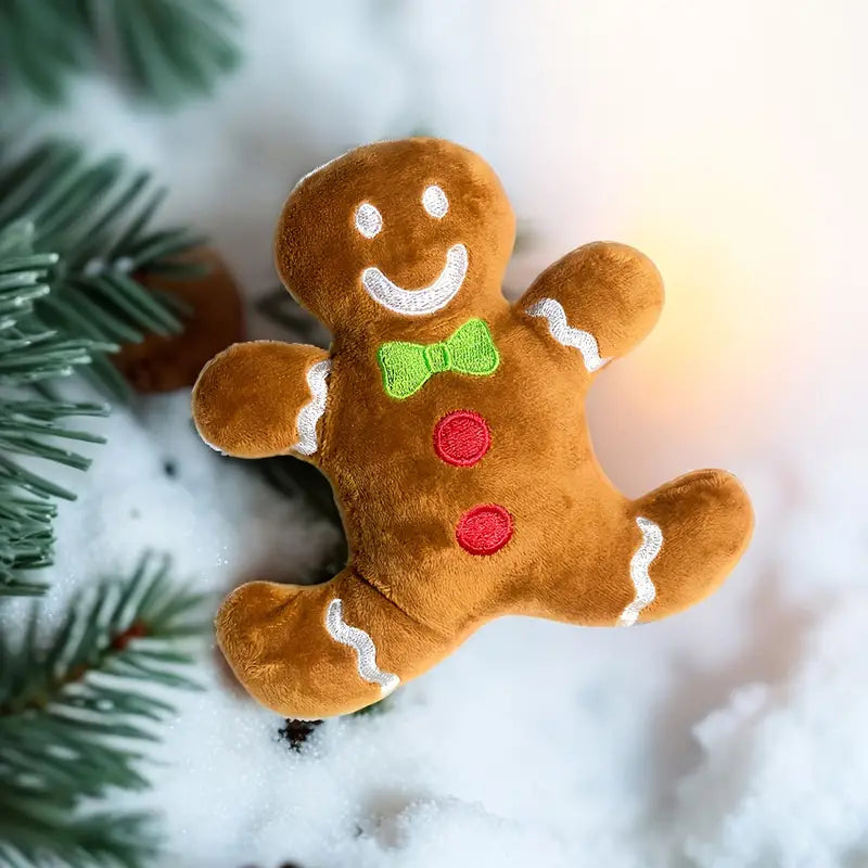 Dog Squeaky Toy Snowman Gingerbread Man