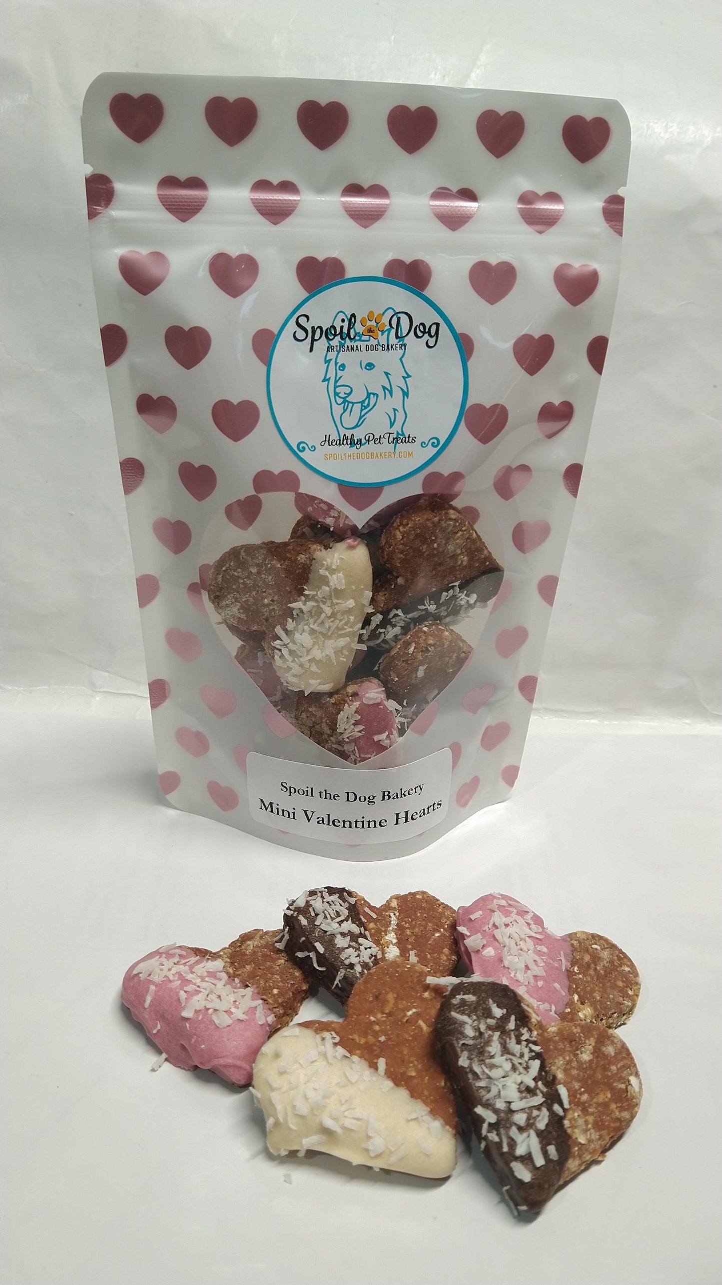 Mini Peanut Butter Valentine Hearts Dog Treat