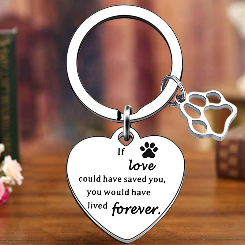 Pet Memorial Dog Metal Key Chain Dog & Cat