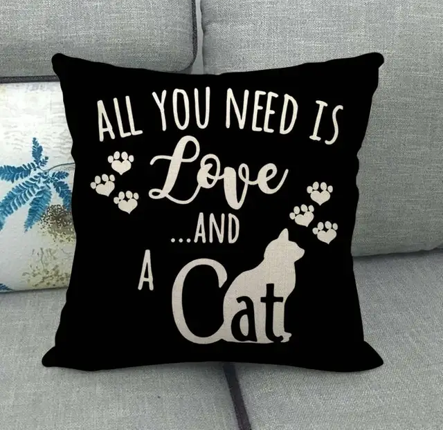 Cat Pillows/I Just Want to Drink Wine & Pet My Cat, All You Need Is Love and a Cat, Yes! I'm a Cat Person