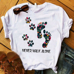 T-shirt Corgi Never Walk Alone I Kissed A Dog /Womens Tshirt