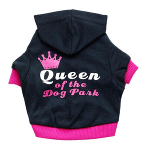 Dog Hoodie Short Sleeve/ I Love My Mom/VIP/FBI/Queen Of The Dog Park