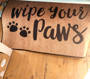Wipe Your Paws lined door mat