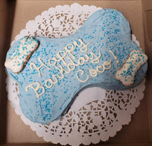 Load image into Gallery viewer, Dog Birthday Cake Bone Cake Let us know in NOTES or AUTO info  1. When you want to p                                        ickup. 2Name of dog. 3 Color of cakePreorder at least one week in advance)
