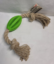 Load image into Gallery viewer, BoxerTUFF Football with Hemp Rope Dog Toy
