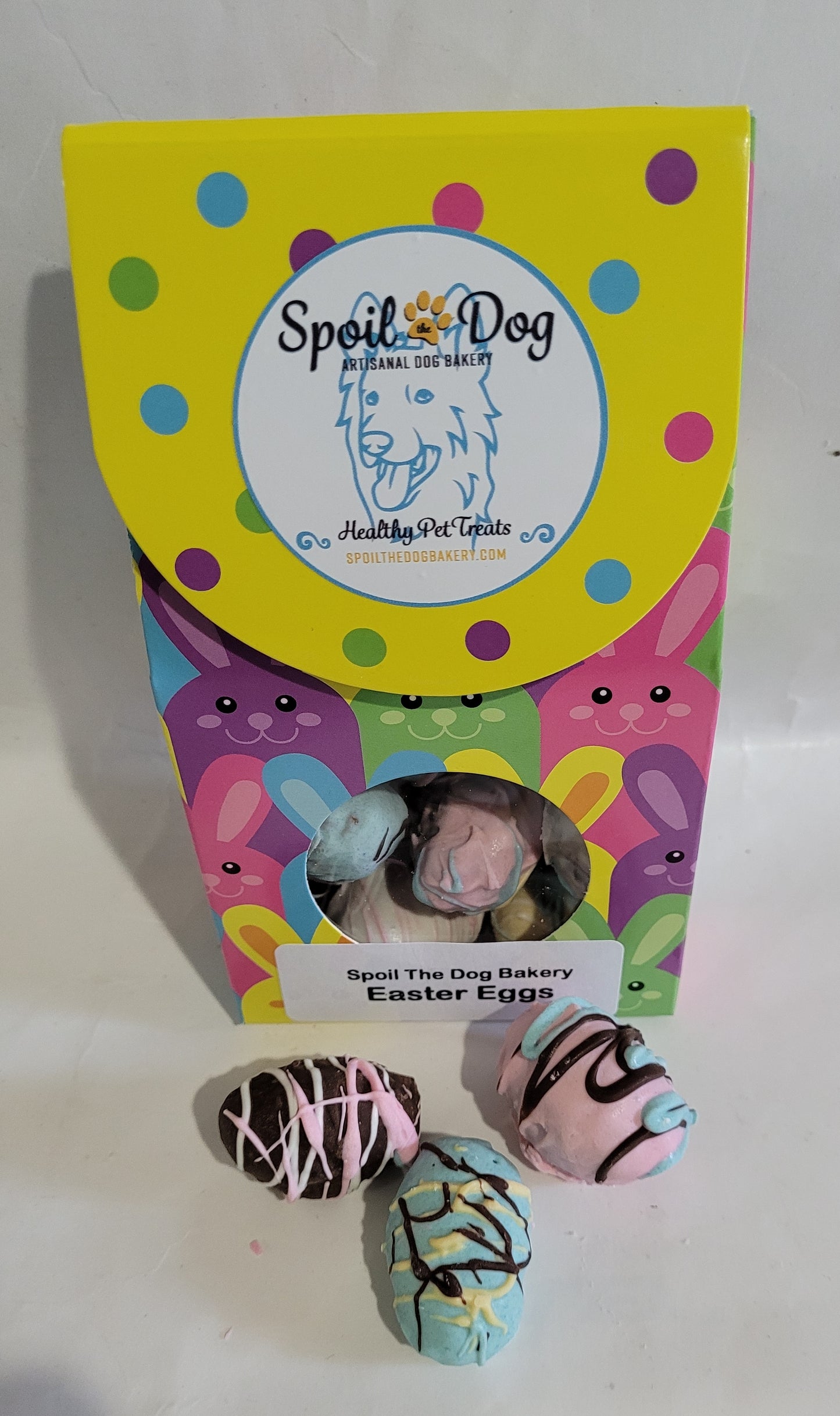 Dog Easter Bunny Box Dog Treat Peanut butter "Eggs"