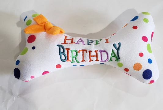 Dog Squeaky Toy Birthday Bone