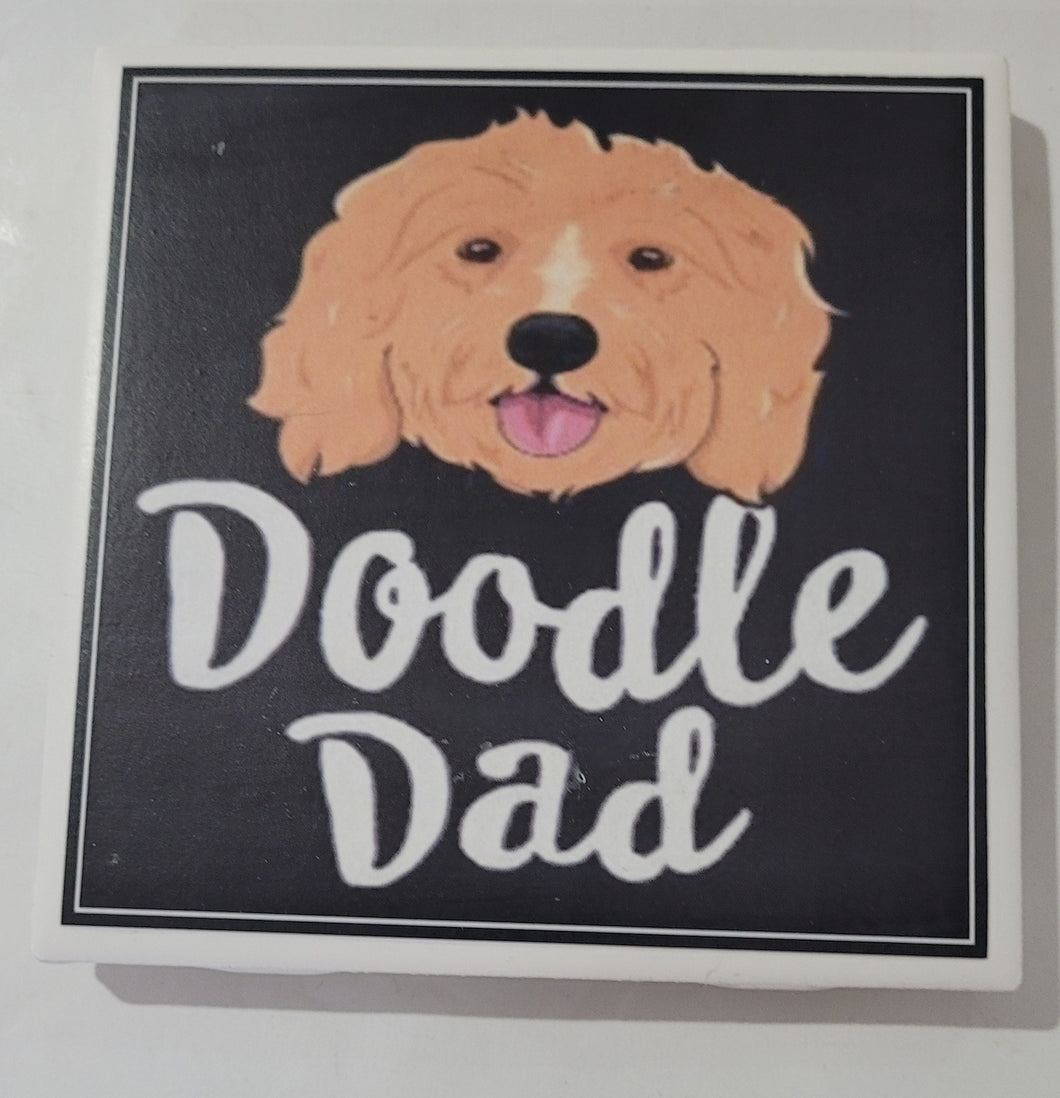 Dog Coaster/Fridge Magnet Doodle Dad