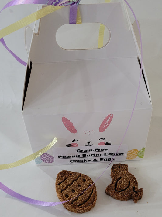 Dog Easter Dog Treat Grain Free Banana Peanut Butter Chicks & Eggs