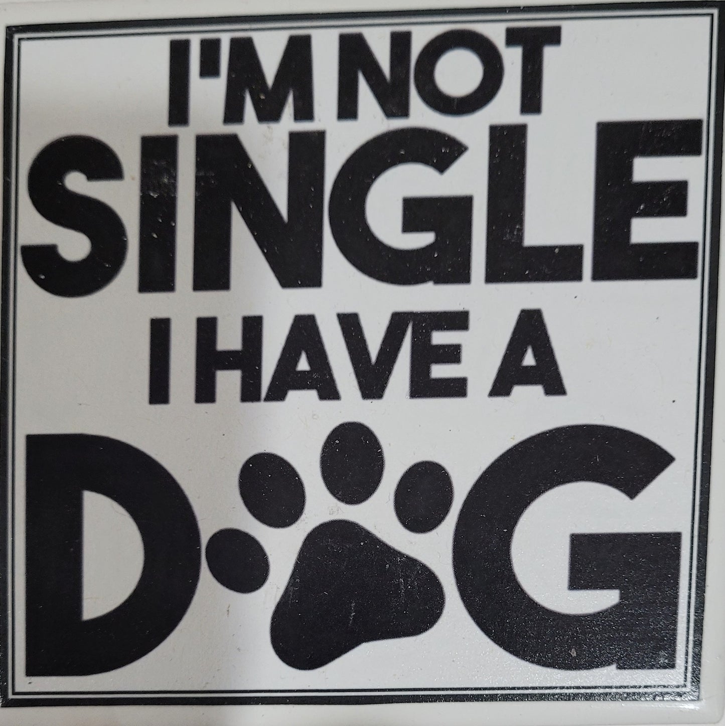 Dog Coaster Magnet I'm NOT Single I Have a Dog