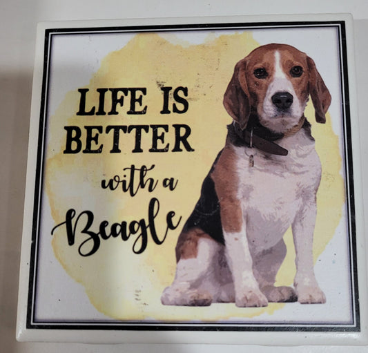 Dog Coaster Magnet Life Is Better With A Beagle