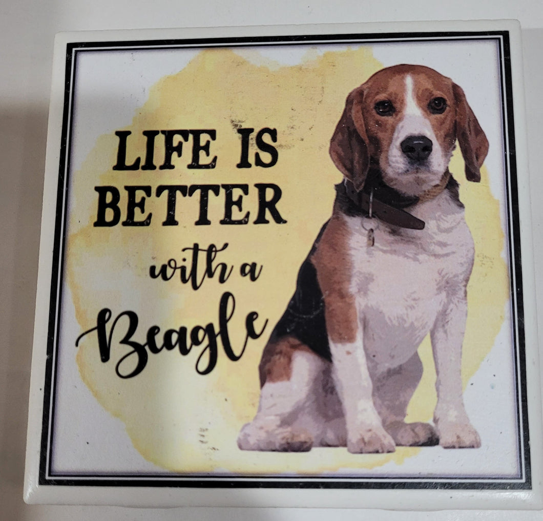 Dog Coaster/Fridge Magnet Life Is Better With A Beagle