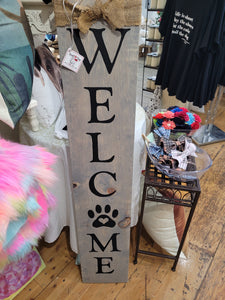 Welcome and Merry Christmas Front Door Dog Sign