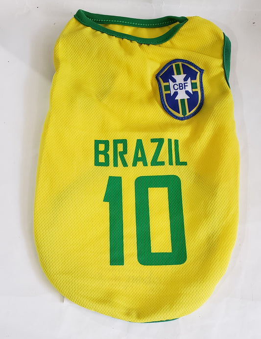 Dog Soccer Jersey Brazil